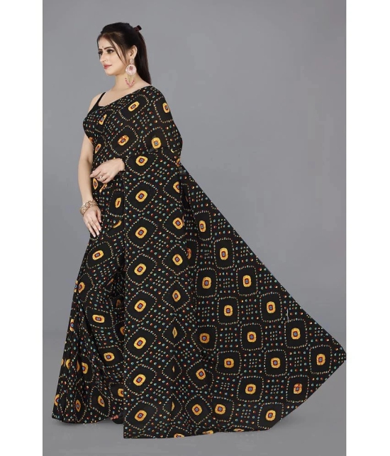 ANAND SAREES - Black Georgette Saree Without Blouse Piece ( Pack of 1 ) - Black