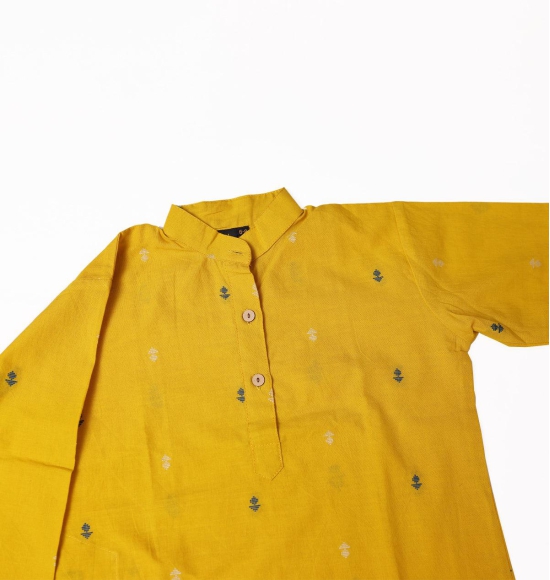 Turmeric and Grey Butti Kurta-6-8 years