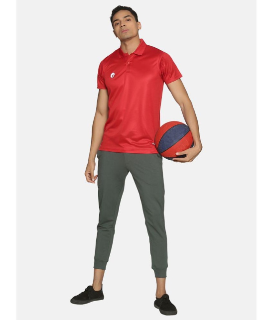 Omtex - Red Polyester Regular Fit Men's Sports Polo T-Shirt ( Pack of 1 ) - None