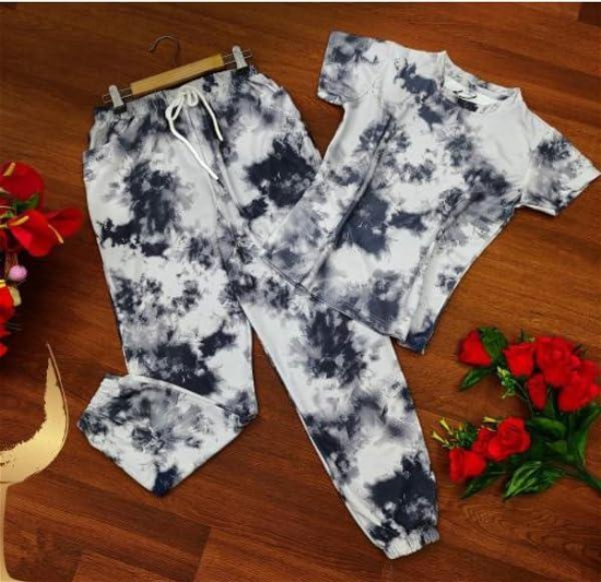 4JSTAR Pajama Set for Woman| Cotton Lycra Tie-Dye Night Suit Set| Lounge Wear| Full Pair Set for Women| Outfit for Girls| Tracking| Western Wear|| Outdoor Pajama Set|