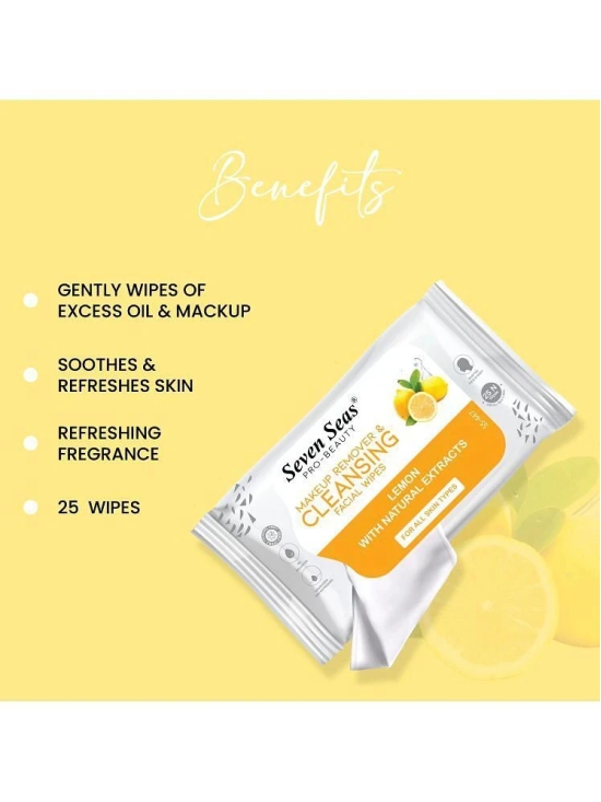 Seven Seas Makeup Remover & Cleansing Facial Wipes (Lemon)