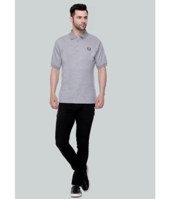 LEEBONEE - Grey Cotton Blend Regular Fit Men's Polo T Shirt ( Pack of 1 ) - None