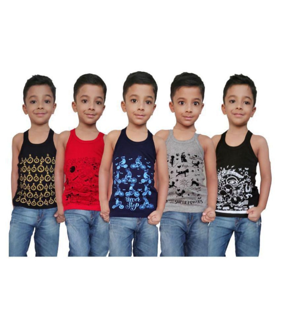 HAP Multicolored Printed Vest for Boys and Girls / pack of 5 /Innerwear Casual Wear - None