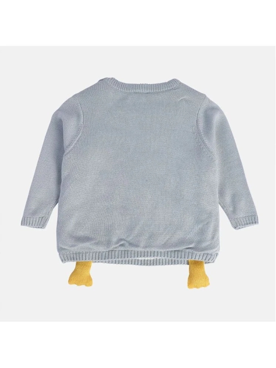 Miniklub Baby Girls Round Neck Full Sleeve Knit Sweater (Grey Color) - None