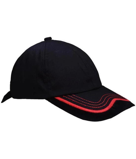 JMALL - Black Cotton Mens Cap ( Pack of 1 ) - Black