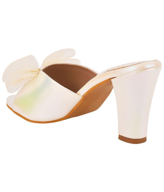 Shoetopia - White Womens Slip On Heels - None