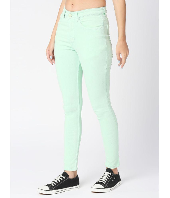 CEFALU - Mint Green Denim Skinny Fit Women''s Jeans ( Pack of 1 ) - None