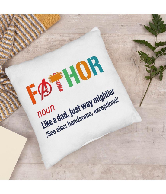 Royals of Sawaigarh - Multicolor Polyester Gifting Printed Filled Cushion For Fathers Day