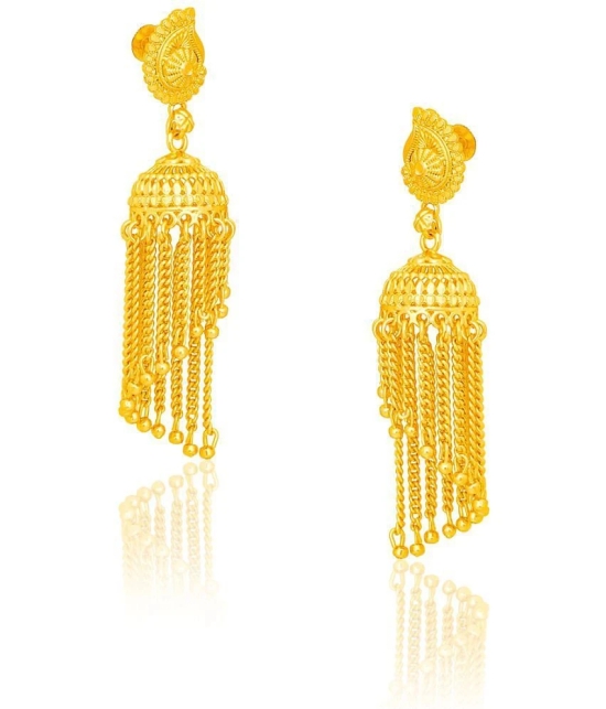 LUV FASHION Golden Drop Earrings ( Pack of 1 ) - Golden