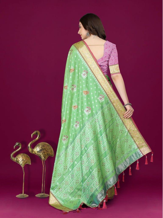 Parotgreen Patola Silk Woven Design Zari Meenakari Weaving Saree