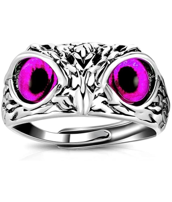 Owl Eye Ring For Men Girls Silver Ring For Boys Adjustable Stylish men Jewellery - None