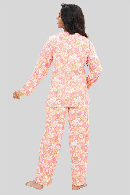 Women Full Sleeves Knit Cotton Pyjama Set-4XL