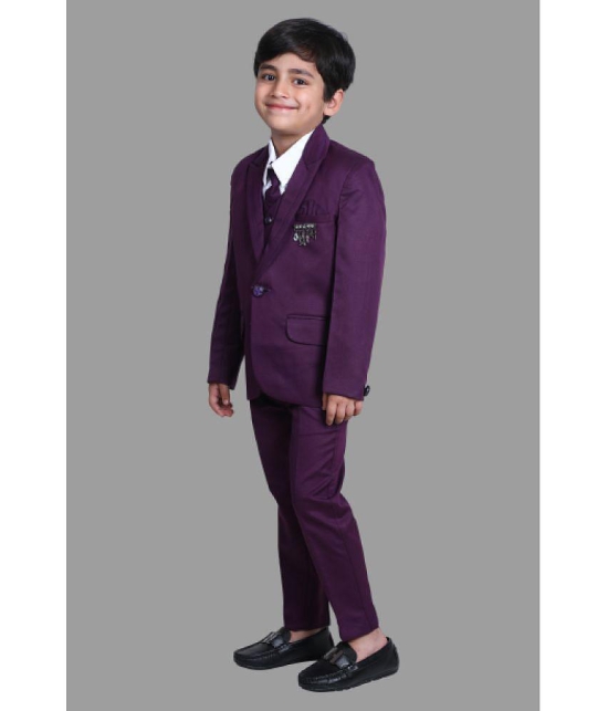 DKGF Fashion - Purple Polyester Boys 3 Piece Suit ( Pack of 1 ) - None