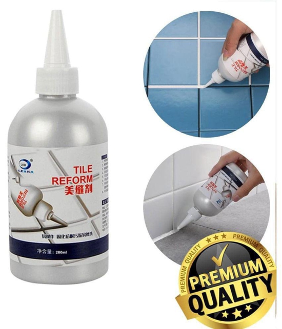 GEEO Tiles Gap Filler Waterproof 280 ml Crack Grout Gap Filler Agent Water Resistant Silicone Sealant for DIY Home Tiles Gap/Crack/Grout Repair Filler Tube Paste for Kitchen, Bathroom(280 Ml