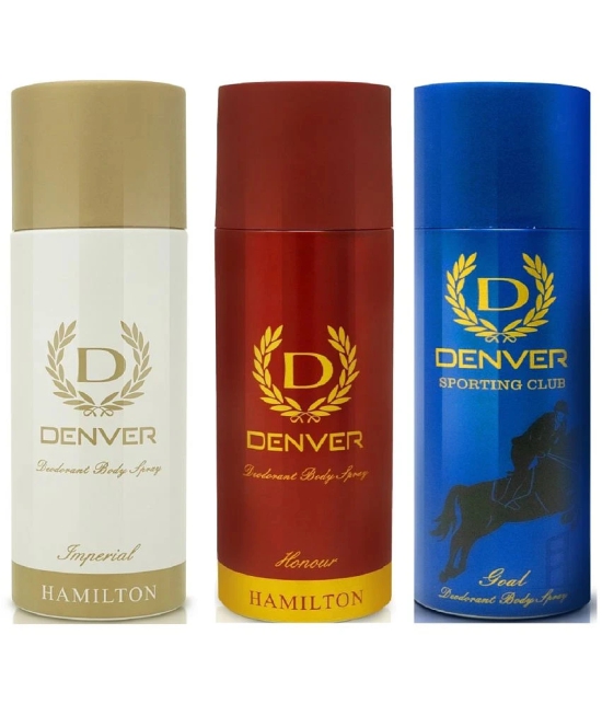 Denver Imperial , Honour & Goal Deodorant Spray for Men 600 ml ( Pack of 3 )