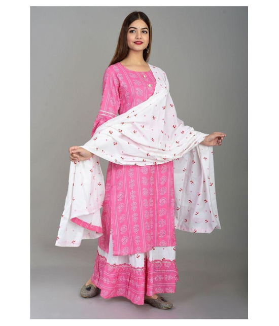 Lee Moda - Pink Straight Rayon Women's Stitched Salwar Suit ( Pack of 1 ) - XXL