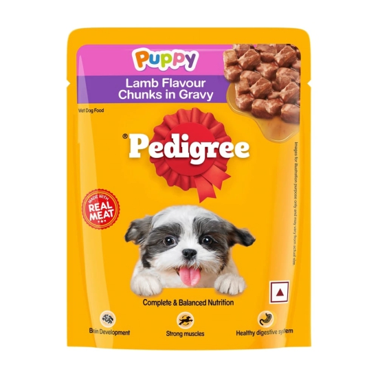 Pedigree Puppy, Chunks In Gravy Lamb Wet Young Dog Food, 70 Gm