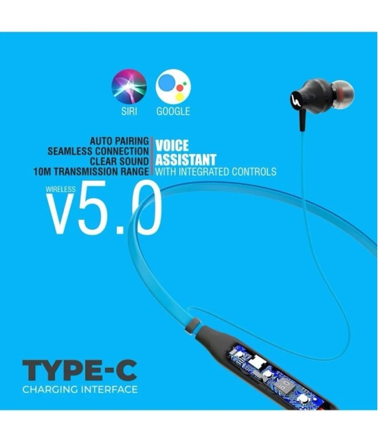 UBON BT-5250 Bluetooth Bluetooth Neckband On Ear 20 Hours Playback Active Noise cancellation IPX4(Splash & Sweat Proof) Blue