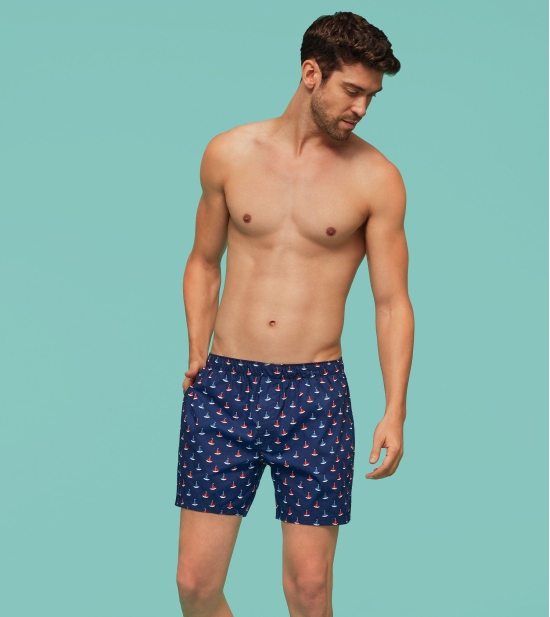 Remix Cotton Boxers Yacht Blue XXL