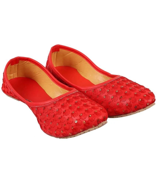 Apratim - Red Womens Juttis - None