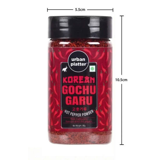 Urban Platter Korean Gochugaru Hot Pepper Powder, 80g [Coarse ground Korean Dried Chilli Peppers | Smoky & Spicy| Use for Kimchi and other Korean Dishes]