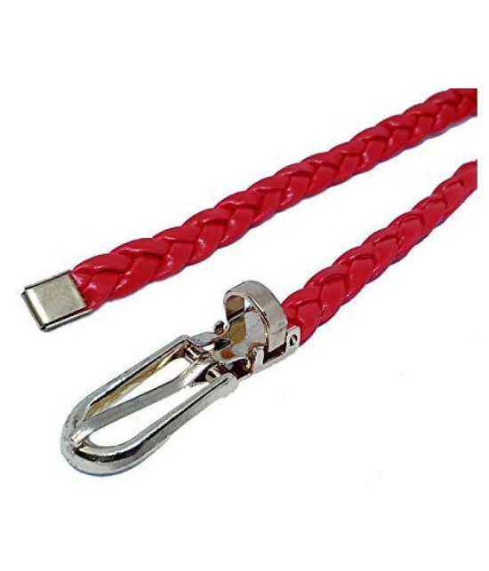 Liv Red Leather Casual Belt - None