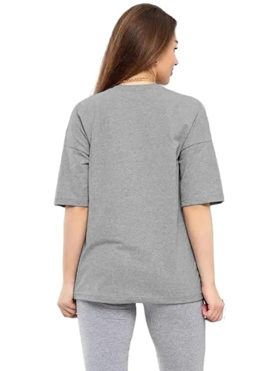 Leotude Grey Cotton Blend Womens T-Shirt ( Pack of 1 ) - None