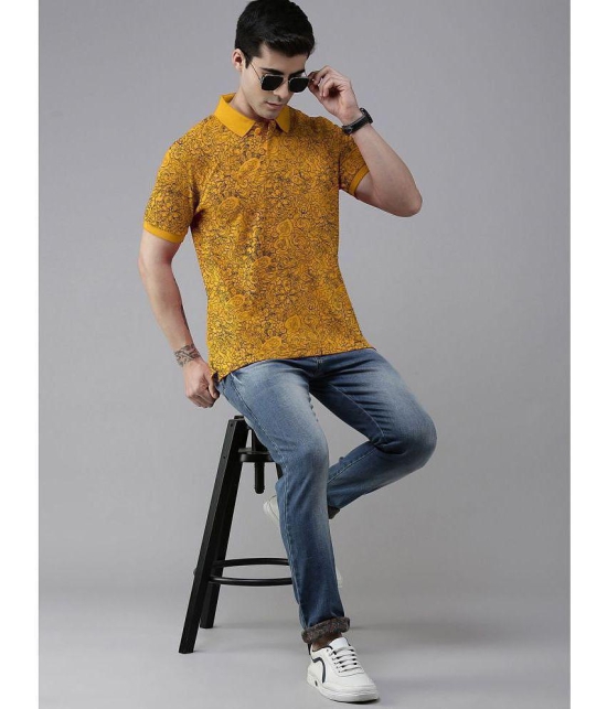 ADORATE - Mustard Cotton Blend Regular Fit Men's Polo T Shirt ( Pack of 1 ) - None