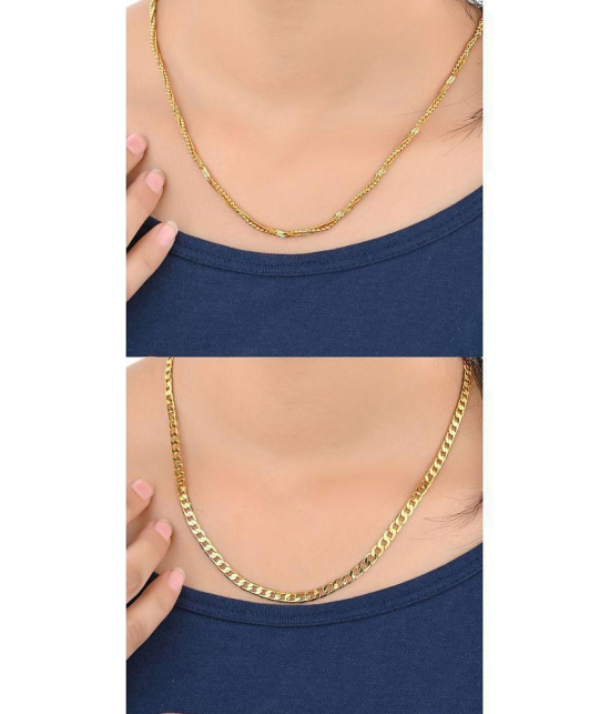 AanyaCentric Combo of 2 Gold Plated 22inches Long Fashion Chain - None