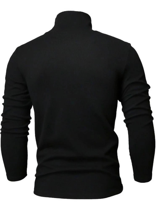 Leotude Cotton Blend Regular Fit Solid Full Sleeves Mens Round T-Shirt - Black ( Pack of 1 ) - None