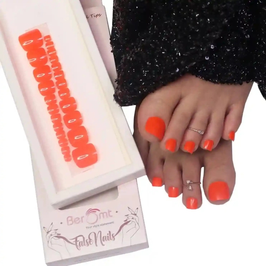 GLOSSY TOE NAILS (NAIL KIT INCLUDED)-Brick Orange