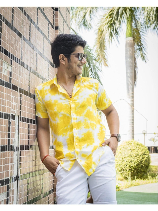 Yellow Color Casual Wear Printed Shirt For Men-L-40