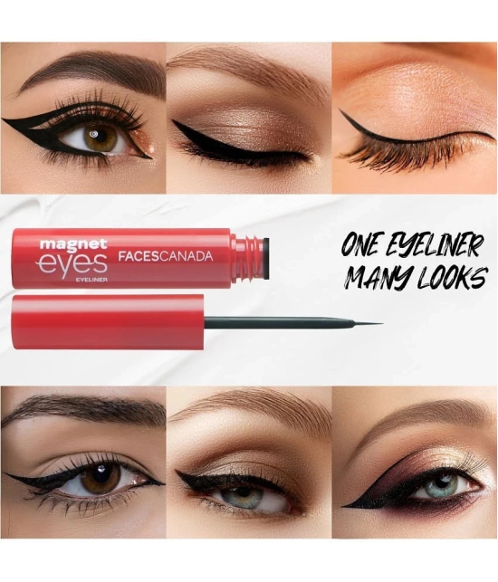 FACES CANADA Magneteyes Eyeliner - Black, 3.5ml | Quick Drying | 24HR Long Lasting | Waterproof