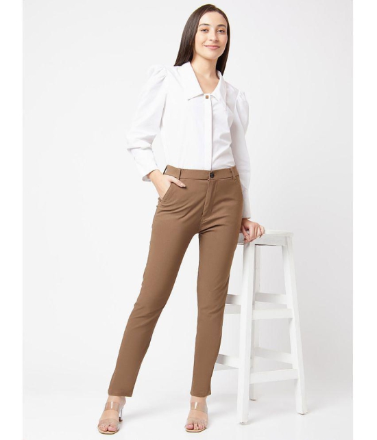 Smarty Pants - Brown Cotton Skinny Womens Formal Pants ( Pack of 1 ) - None