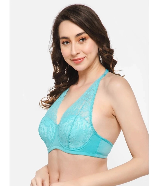 Clovia Blue Lace Heavily Padded Womens Bralette Bra ( Pack of 1 ) - None