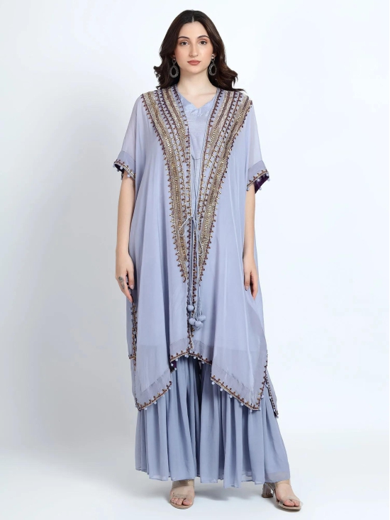 Lavender Sharara Cape Set-Standard