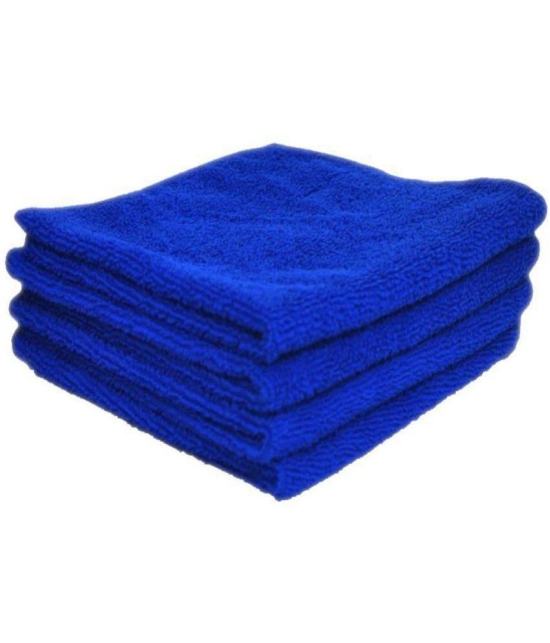 INGENS - Blue 250 GSM Microfiber Cloth For Automobile ( Pack of 4 )