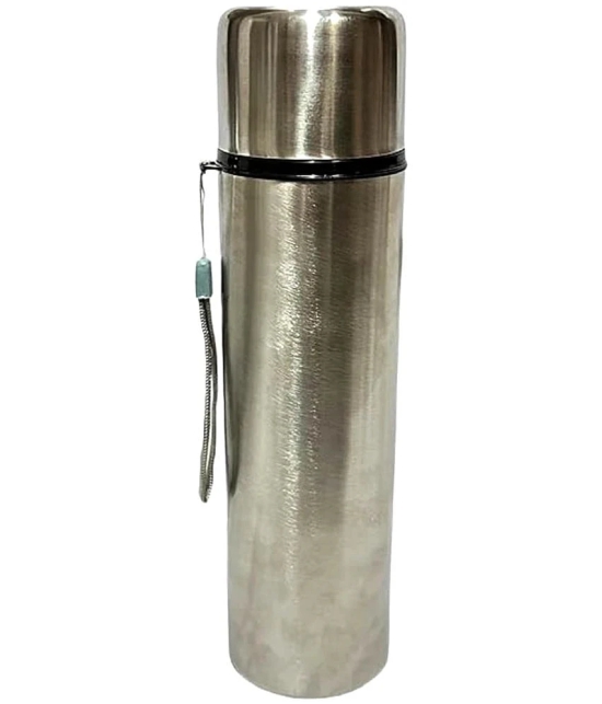 Dynore 1000 ml Flask Silver Steel Flask ( 1000 ml ) - Silver