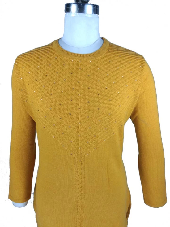 Woollen with Stone Work-Yellow / S-L