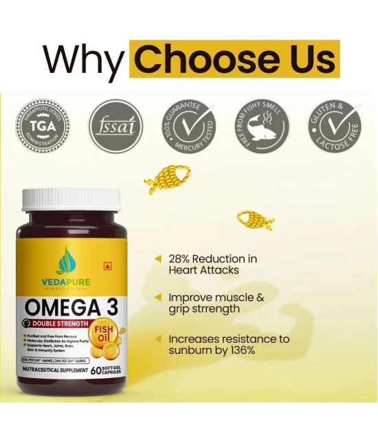 VedaPure Naturals - Omega-3 Fatty Acids Softgel ( Pack of 1 )