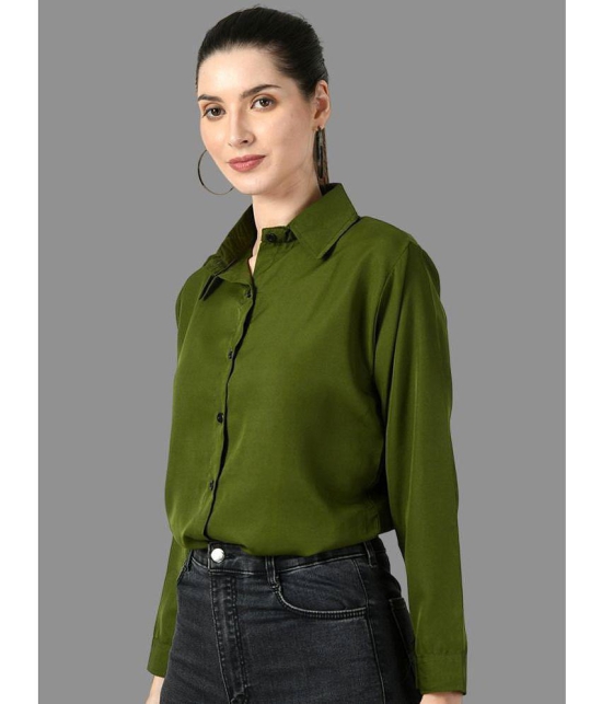 DKGF Fashion - Green Crepe Womens Shirt Style Top ( Pack of 1 ) - None