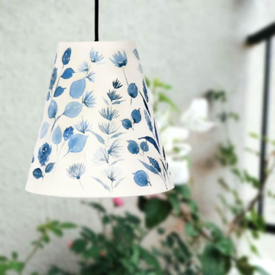Pendant Lamp - Blue Floral Lamp Shade