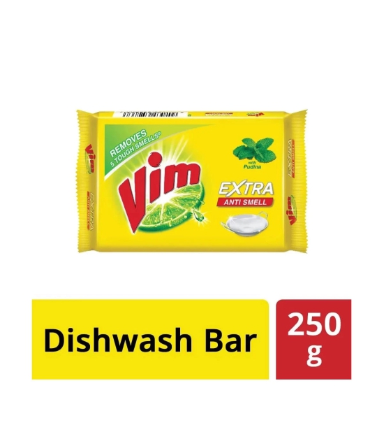 Vim Extra Anti Smell Pudina Dishwash Bar, 250 gm