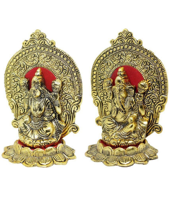 TISYAA - Brass Laxmi Ganesh Idol ( 15 cm )