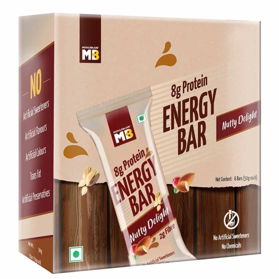 MuscleBlaze Energy Bar,  6 bar(s)  Nutty Delight (8 g Protein)