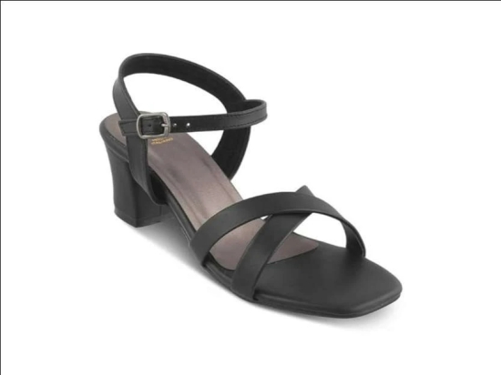 Tresmode Roche Black Womens Dress Block Heel Sandals- 41