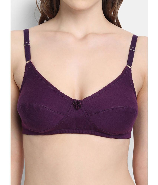 VStar - Wine Cotton Non Padded Women's Everyday Bra ( Pack of 1 ) - None