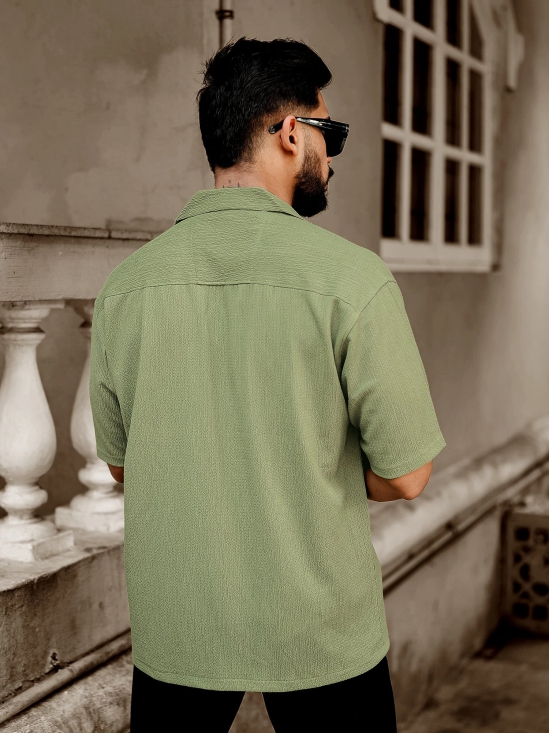 Bubble Green Half Sleeve Shirt-S / Green