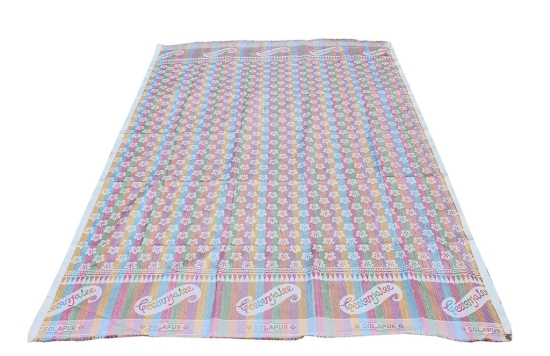 Mandhania Solapur Chaddar Single Blanket Cotton,Rayon?& Viscose Pack of 1 - Rainbow