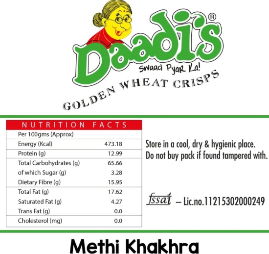 DaadiS Khakhra Methi, 180 Gm